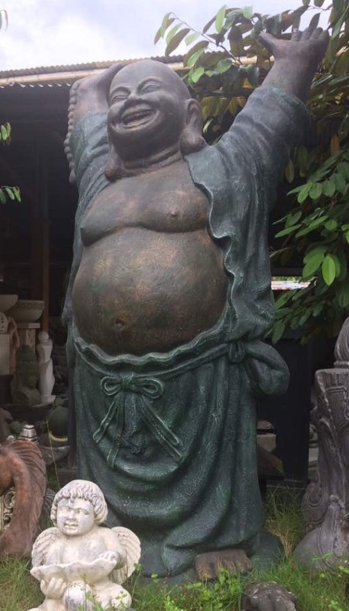 Skulptur Happy Buddha Steinskulptur Stein Statue Buda Feng Shui Design Happybuddha Garten Dekora