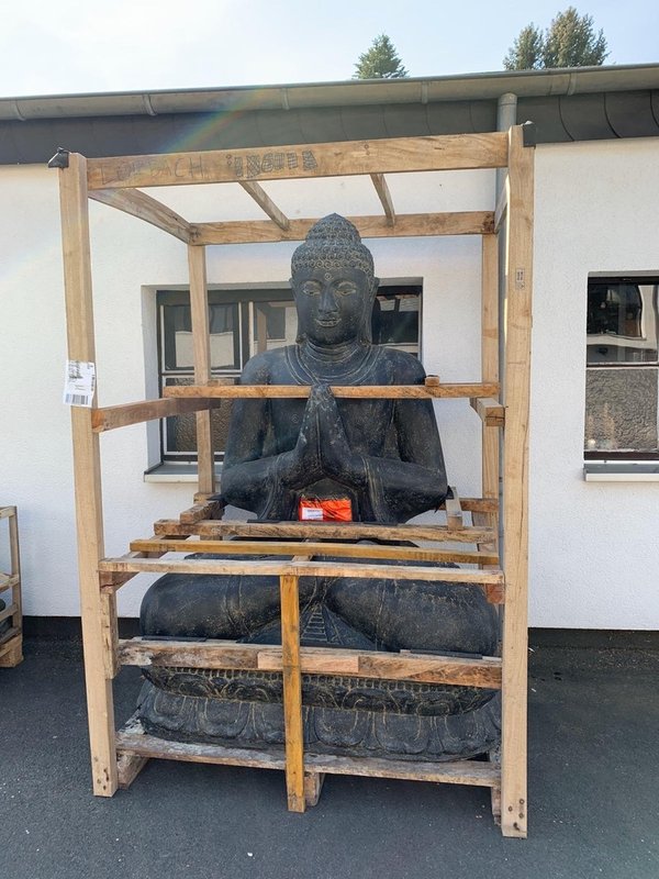 Skulptur Buddha Steinskulptur Budha Steinbuddha Statue Feng Shui Design Garten Dekoration Skulpturen