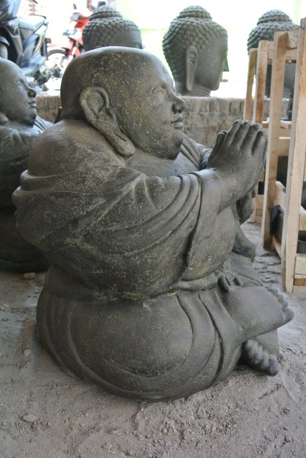 Skulptur Happy Buddha Steinskulptur Stein Statue Buda Feng Shui Design Happybuddha Garten Dekora