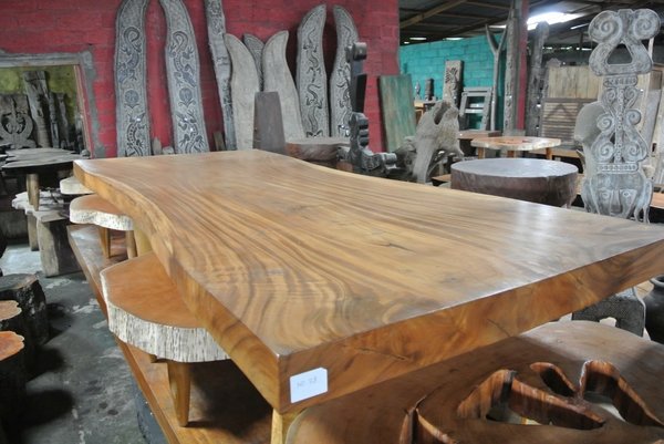Tisch Baumscheibe Konferenztisch Gartentisch Holztisch Rittertafel Esstisch Massiv Suar Holz