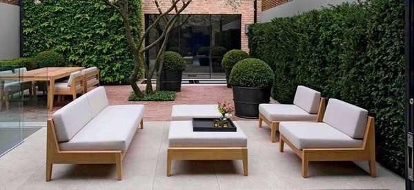 Gartensitzgruppe Sofa Outdoor Lounge Teakholz Outdoorsitzgruppe Loungesofa Gartenmöbel Sitzgruppe