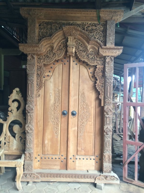 Tor Pforte Tür Portal Antik Holz Doppelflügel Bauelement Türen Holztüre Haustür Paravent Raumteiler