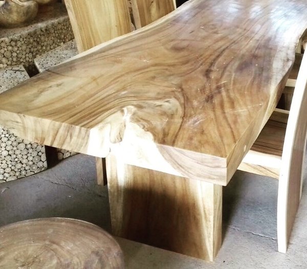 Tisch Set mit  Esstisch Küchentisch Holztisch Stehtisch Bürotisch Design Set Bank Tisch Sitz