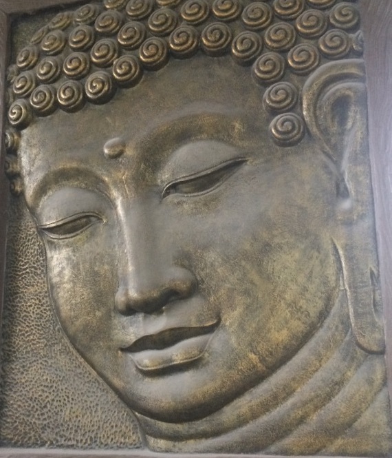 Relief Buddha Gesicht Kunst Dekoration Wandrelief Wanddeco Wandschmuck Wandbild Stein Bild Wanddeco