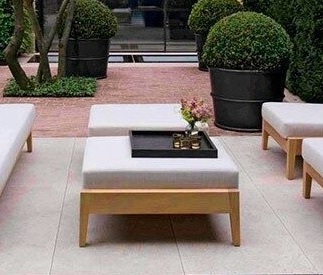Lounge Tisch Ottomane Wohnzimmertisch Couchtisch Gartentisch Holztisch Loungetisch Beistelltisch
