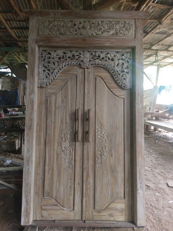 Tor Pforte Tür Portal Antik Holz Doppelflügel Bauelement Türen Holztüre Haustür Paravent Raumteiler