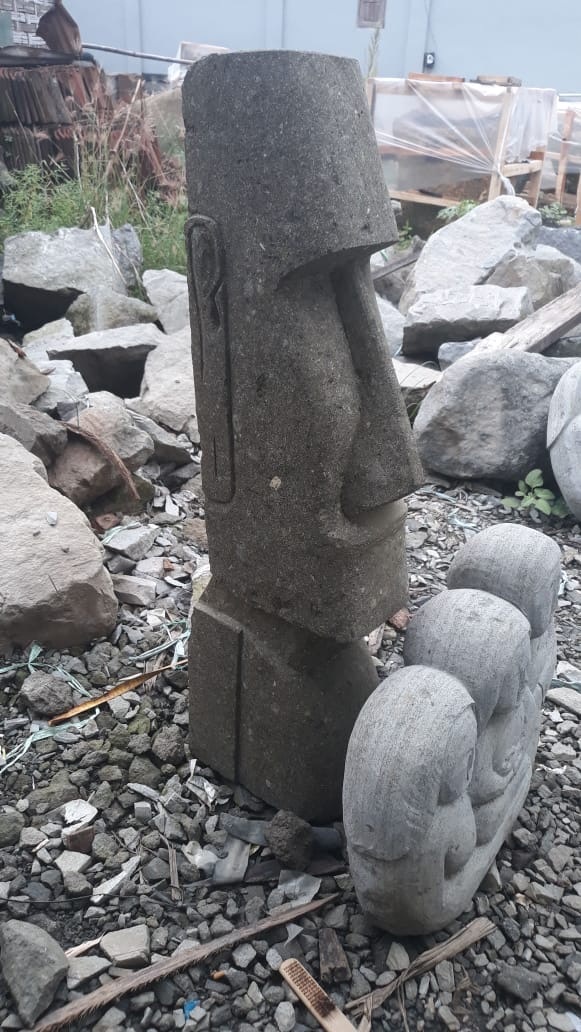 Skulptur Moai Steinskulptur Rapa Nui Maori Figur Osterinsel Tiki Garten Dekoration Statue