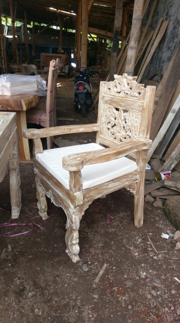 SET 2 Stück Stühle Sessel Teak Holz Stuhl Armlehnstuhl Gartenmöbel Loungesessel Gartenstuhl Gartense