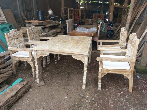 SET 6 Stück Stühle Sessel Teak Holz Stuhl Armlehnstuhl Gartenmöbel Loungesessel Gartenstuhl Gartense