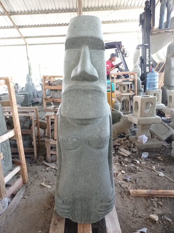 Skulptur Moai Steinskulptur Rapa Nui Maori Figur Osterinsel Tiki Garten Dekoration Statue