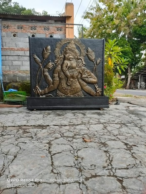 Brunnen Ganesha Buddha Wasserspiel Springbrunnen Wasserwand Wandrelief Wanddeco Wandschmuck
