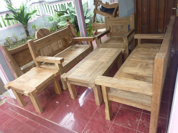 Set Gartenmöbel Outdoor Möbel Sitzgruppe Gartenbank Outdoorsitzgruppe Teak Holz Bank Tisch Sessel